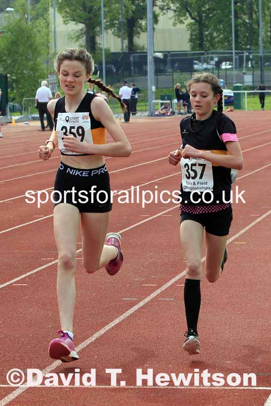 Girls Under-15s 1500 metres, 2023 North Eastern Track and Field Champs., Middlesbrough Sports Village, Middlesbrough. Photo: David T. Hewitson/Sports for All Pics